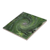 Carreau Tourbillon Floral Vert Chartreuse Rétro Abstrait F (Côté)