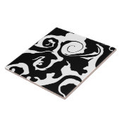 Carreau Tourbillon noir et Marbre blanc moderne (Côté)