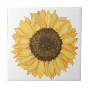Carreau Tournesol aquarelle jaune