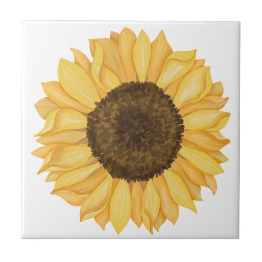 Carreau Tournesol aquarelle jaune (Devant)