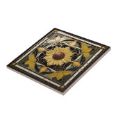 Carreau Tournesol Art déco Nouveau Jaune et Noir (Côté)