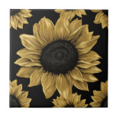 Carreau Tournesol en or gras en noir (Devant)