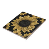 Carreau Tournesol en or gras en noir (Côté)