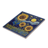 Carreau Tournesol Faux Mosaïque Jaune Tournesols Marine Bl (Côté)