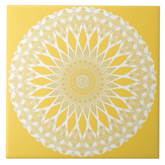 Carreau Tournesol jaune Tristy Mandala (Devant)