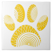 Carreau Tournesol Motif Chien Empreinte de patte Design dé (Devant)