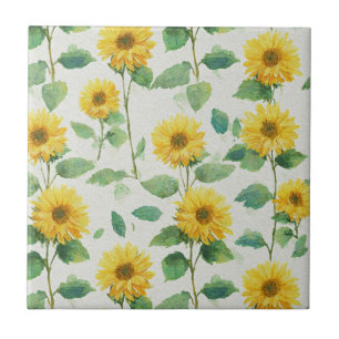 Carreau Tournesol rustique aquarelle floral maison de ferm