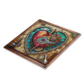 Carreau Tournesol Tiré Coeur Série Steampunk (Côté)