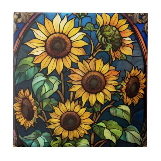 Carreau Tournesols Verre tendu Inspo Fleur de soleil (Devant)