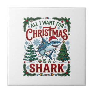 Carreau Tous veulent des arbres de Noël Shark