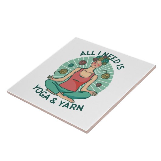 Carreau Tout ce dont j'ai besoin est Yoga et Yarne Phrase (Côté)