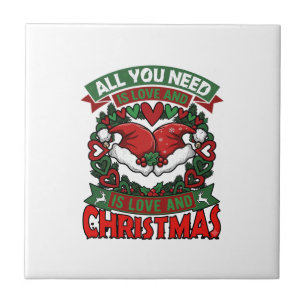 Carreau Tout ce dont vous avez besoin est l'amour Noël Cha