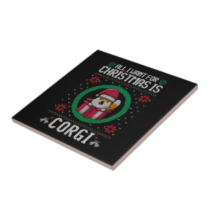 Carreau Tout ce que je veux pour Noël est Corgi mignon
