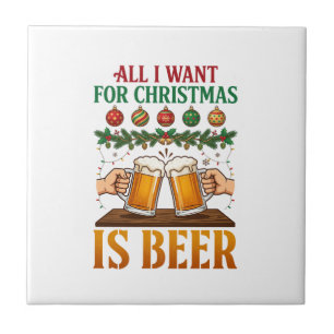 Carreau Tout ce que Noël veut, c'est des mugs à bière pour