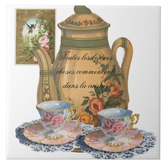 Carreau Toutes les bonnes choses commencent dans la cuisin (Devant)