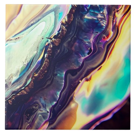 Carreau Tracé multicolore de roches ignées (Devant)