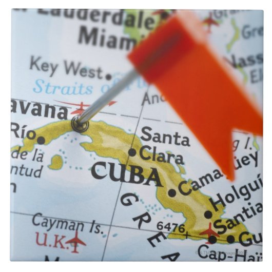 Carreau Tracez la goupille placée à La Havane, Cuba sur la (Devant)