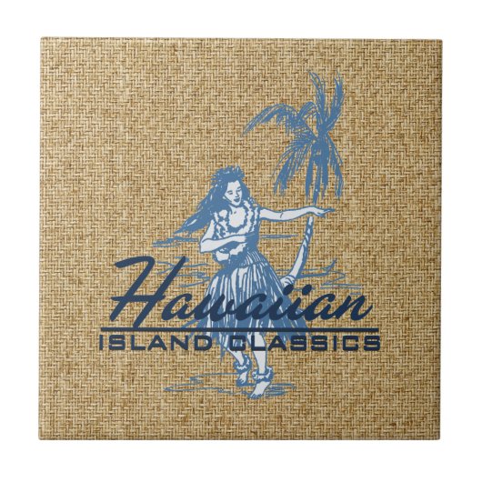 Carreau Tradewinds Hula Girl Hawaiian Tile Trivet (Devant)