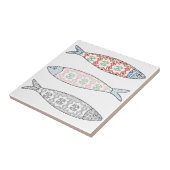 Carreau Traditional Portuguese icon. Colored sardines (Côté)