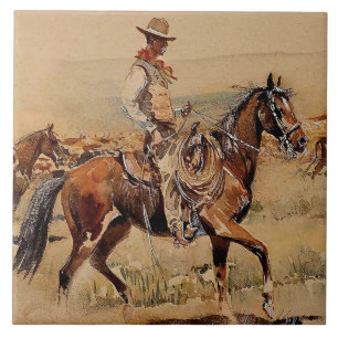 Carreau « Trail Drive » 2 Art occidental par Edward Borei