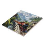 Carreau Train antique Imaginaire Crimson (Côté)