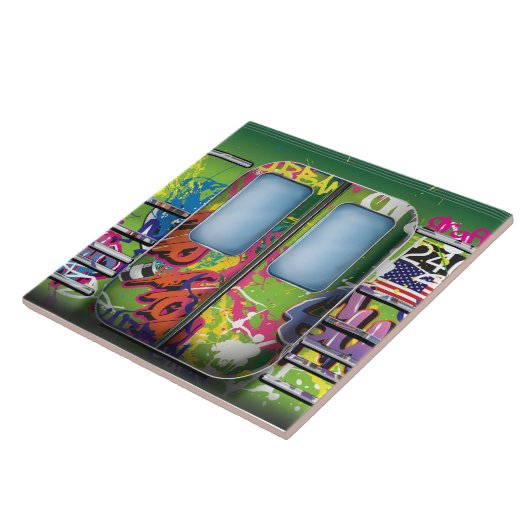 Carreau Train de métro Graffiti Green (Côté)