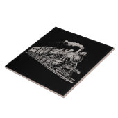 Carreau Train Vintage Graphisme Croquis Retro Steam (Côté)