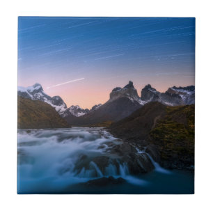 Carreau Traînées d'étoile au-dessus de Torres Del Paine