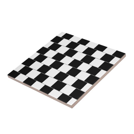 Carreau Traits horizontaux d'illusion optique de mur de (Côté)