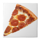 Carreau tranche de pizza pepperoni classique de SlipperyJo (Devant)