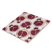 Carreau Tranches de grenade sur blanc (Côté)