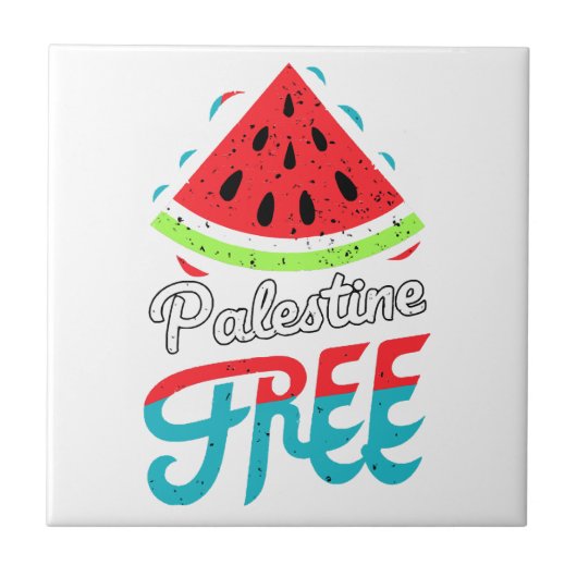 Carreau Tranches paisibles Watermelon Free Palestine - Sou (Devant)