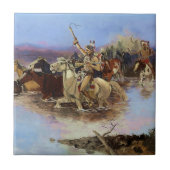 Carreau "Traverser la rivière" par Charles M Russell (Devant)