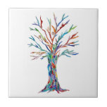 Carreau Tree of Life<br><div class="desc">Ce carrelage décoratif présente un design unique Arbre de Vie. Il a été à l'origine fabriqué en mosaïque à l'aide de minuscules morceaux de verre aux couleurs vives. Parce que nous créons notre oeuvre, vous ne trouverez pas cette image exacte d'autres designers. Mosaïque originale © Michele Davies.</div>