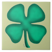 Trèfle irlandais à 4 feuilles vert clair grand car