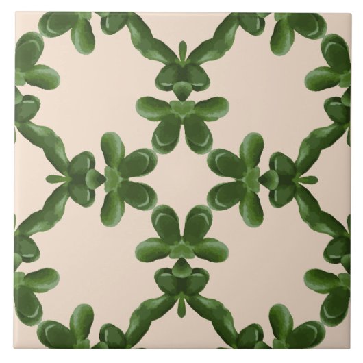 Carreau Treillis de Jade en Crème (Devant)
