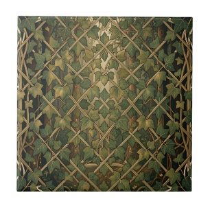 Carreau Treillis en treillis de lierre vert motif forêt vi