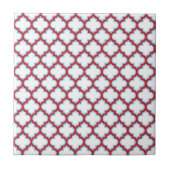 Carreau Trellis blanc et rouge, treillis, Quatrefoil (Devant)