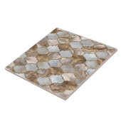 Carreau Trellis marocain Marbre blanc et or (Côté)