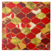 Carreau Trellis marocain rouge et or (Devant)