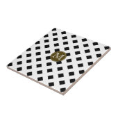 Carreau Trellis noir et blanc Personnalisé (Côté)