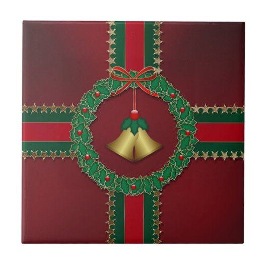Carreau Trépied de Noël de bannière étoilée (Devant)