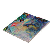 Carreau Trépied de tuile d'art abstrait de chat (Côté)