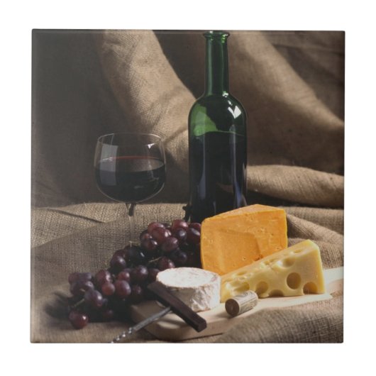 Carreau Trépied de tuile de vin et de fromage (Devant)