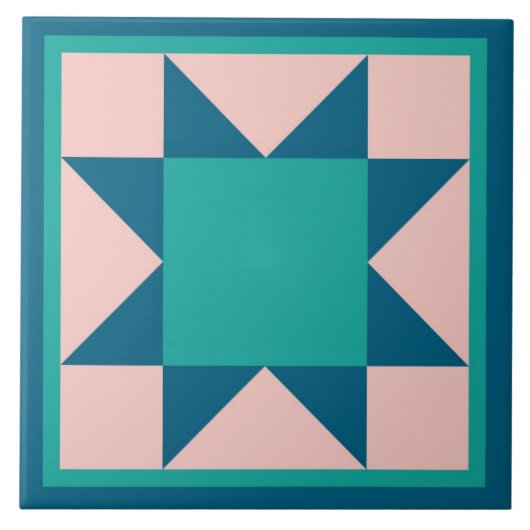 Carreau Trépied d'édredon - étoile de dent de scie (Devant)