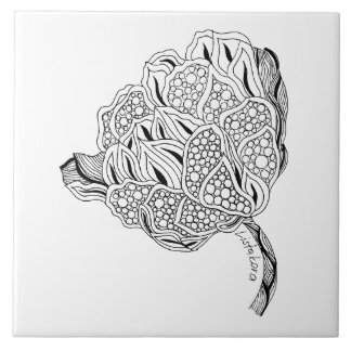 Carreau Trépied/tuile en céramique de fleur de Listakora