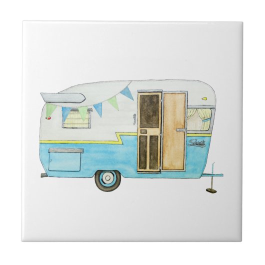 Carreau Trépied vintage de remorque de camping (Devant)