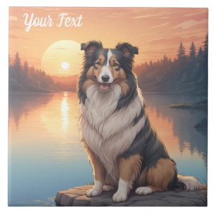 Carreau Tri Collie couleur par lac