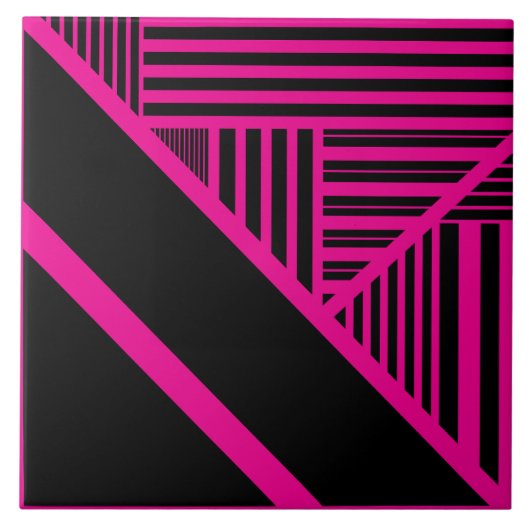 Carreau Triangle en Magenta et Noir (Devant)