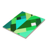 Carreau Triangles Abstraits modernes, Emerald Green et Aqu (Côté)